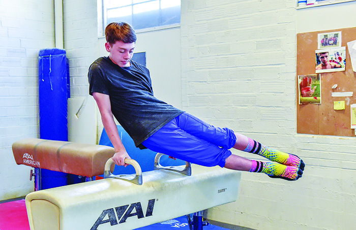 Upper body strength, techniques, and time spent in the gym culminate in success on the pommel horse for Lars. 