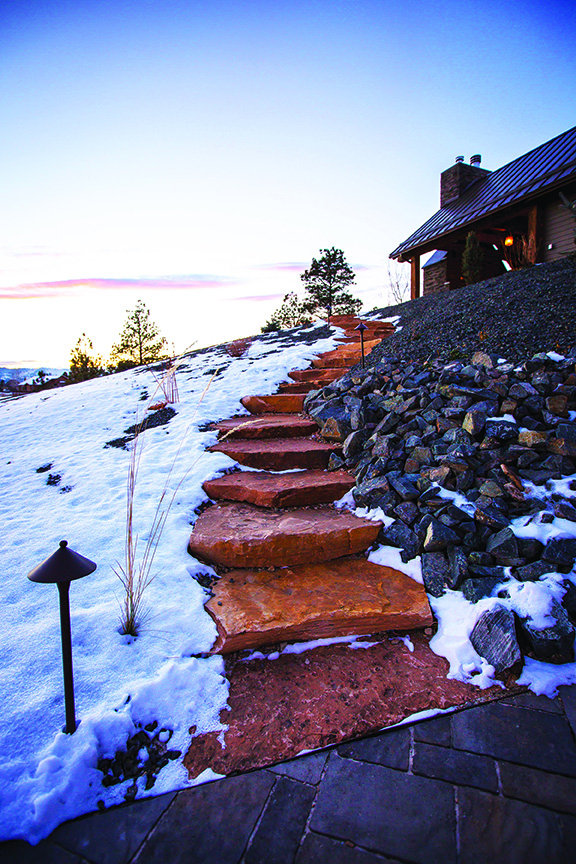  The boulder staircase creates a natural connection between outdoor spaces. Photo by Nicole Keintz