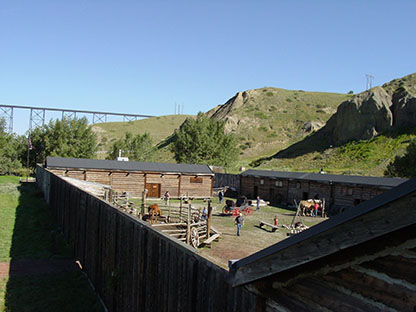 Above: Modern replica of the Fort Whoop-Up interior yard near Lethbridge, Alberta. 